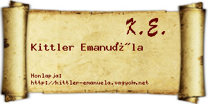 Kittler Emanuéla névjegykártya